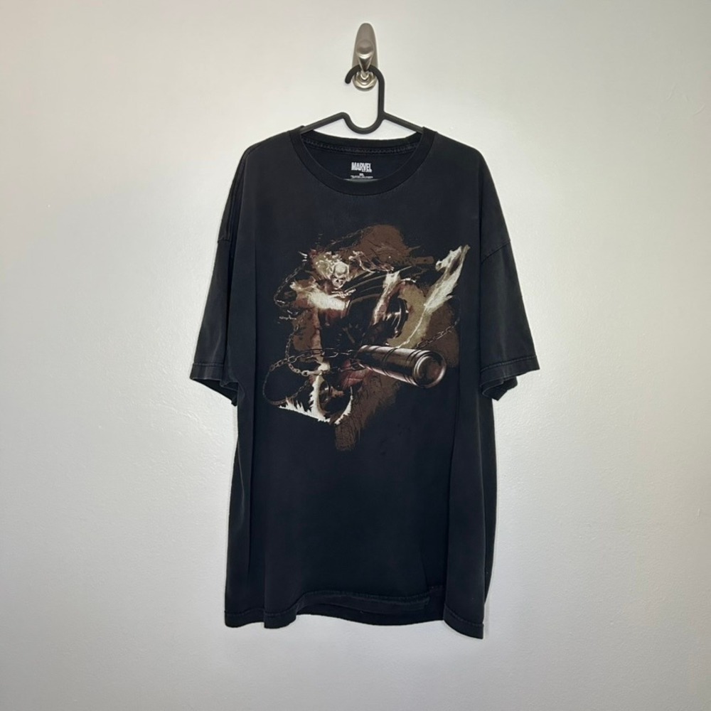 Y2k Marvel Ghost Rider Chain Graphic T-Shirt Black Size XXL Size Tag: XXL